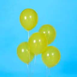 Five Yellow Helium Balloons 0092